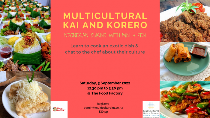 Multicultural Kai Class & Korero - Indonesian Cuisine with Mini and Feni